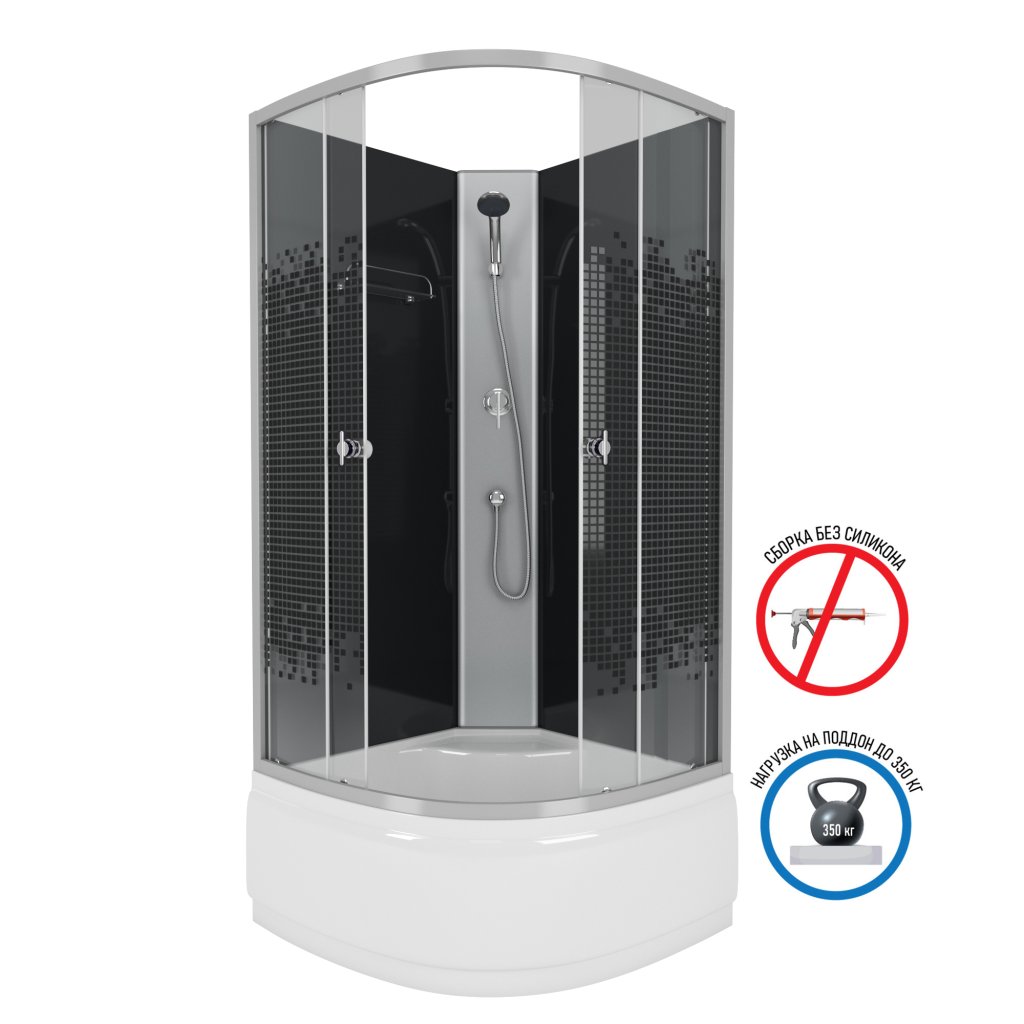 Душевая кабина Niagara NG-7508-14BK (900х900х1950) высокий поддон (40см) стекло мозаика 75081454BK Душевая кабина Niagara NG-7508-14BK (900х900х1950) высокий поддон (40см) стекло мозаика 75081454BK