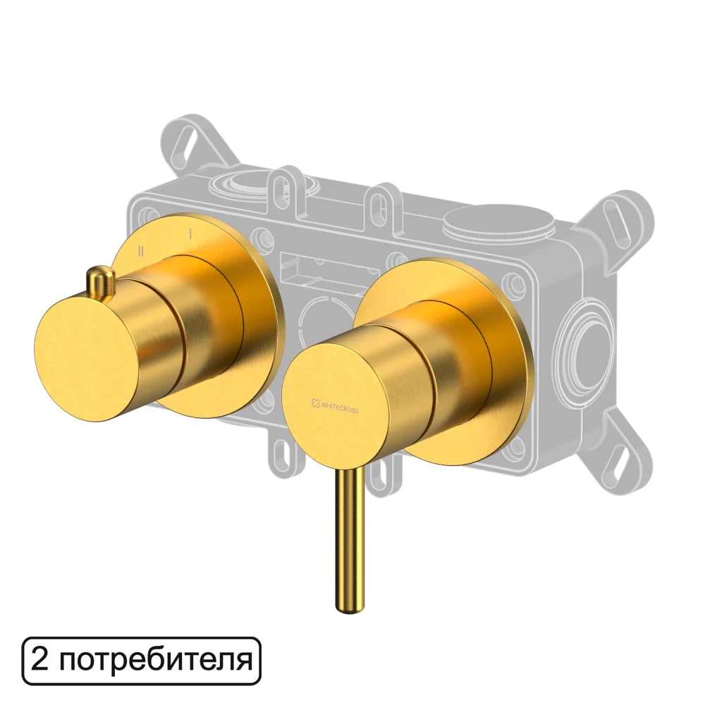 Смеситель для ванны WHITECROSS 2-Y1242GLB брашированное золото внешняя часть на 2 потребителя Смеситель для ванны WHITECROSS 2-Y1242GLB брашированное золото внешняя часть на 2 потребителя