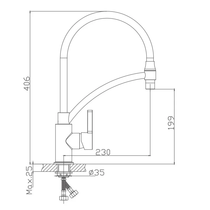 Смеситель для кухни Haiba HB73643-3 серый — Изображение 2