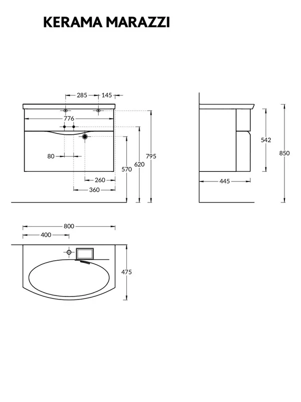 Тумба под раковину Kerama Marazzi Riva 80 см RV.80\WHT.M белая матовая — Изображение 11