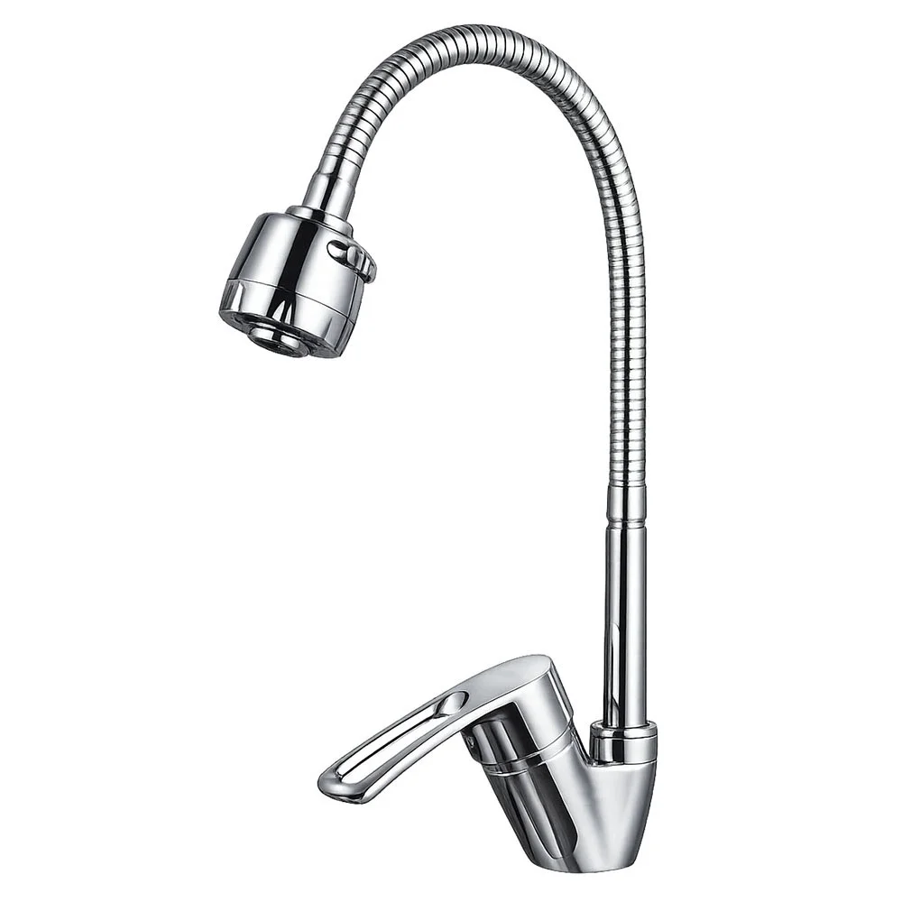 Смеситель для кухни FRAP F43701-B с гибким изливом, хром — Изображение 1