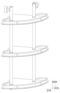 Полка FBS Vizovice VIZ 073 угловая с ограничителем 3-х ярусная Полка FBS Vizovice VIZ 073 угловая с ограничителем 3-х ярусная