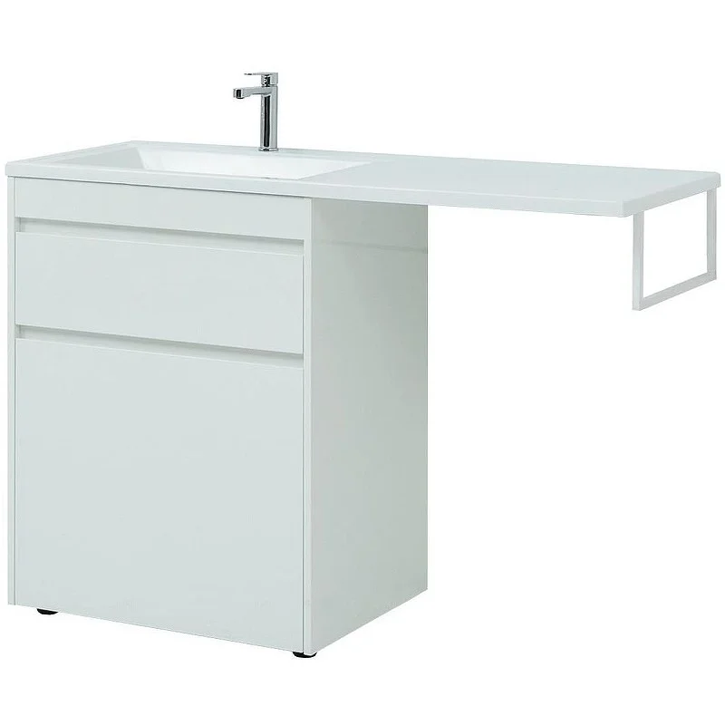 Тумба с раковиной Aquanet Токио 130 R белый (напольная, 1 ящик) 00239291 + 00235502 Тумба с раковиной Aquanet Токио 130 R белый (напольная, 1 ящик) 00239291 + 00235502