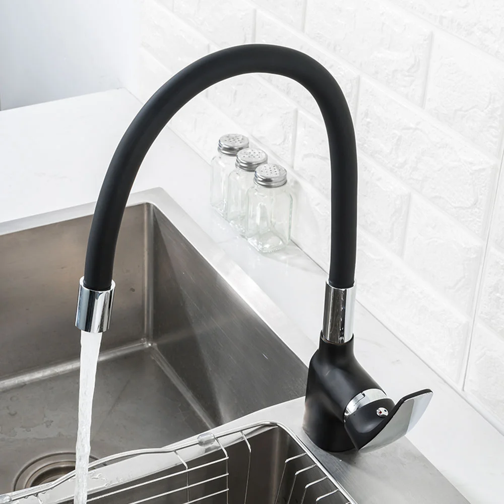 Смеситель для кухни FRAP F4453-04 с гибким изливом, черный — Изображение 5