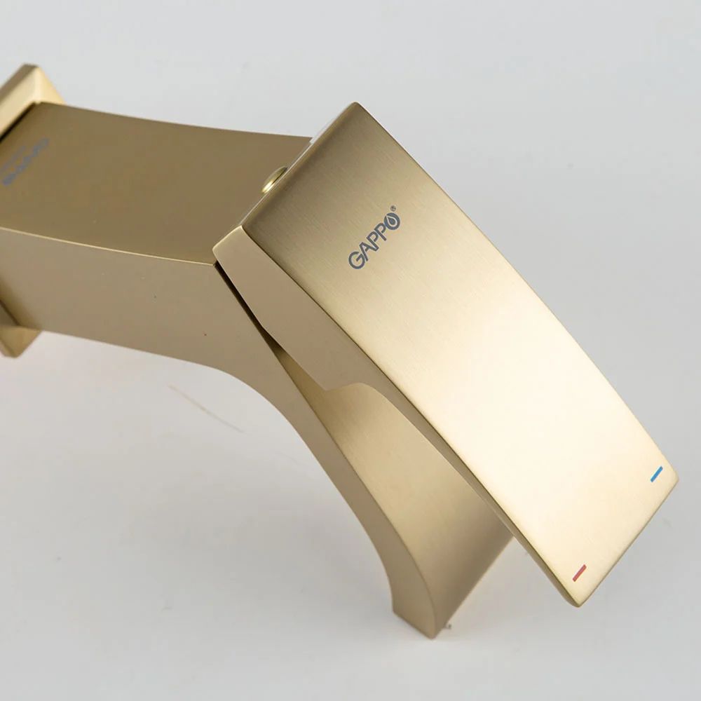 Смеситель для раковины Gappo G1007-33 золотой сатин — Изображение 9