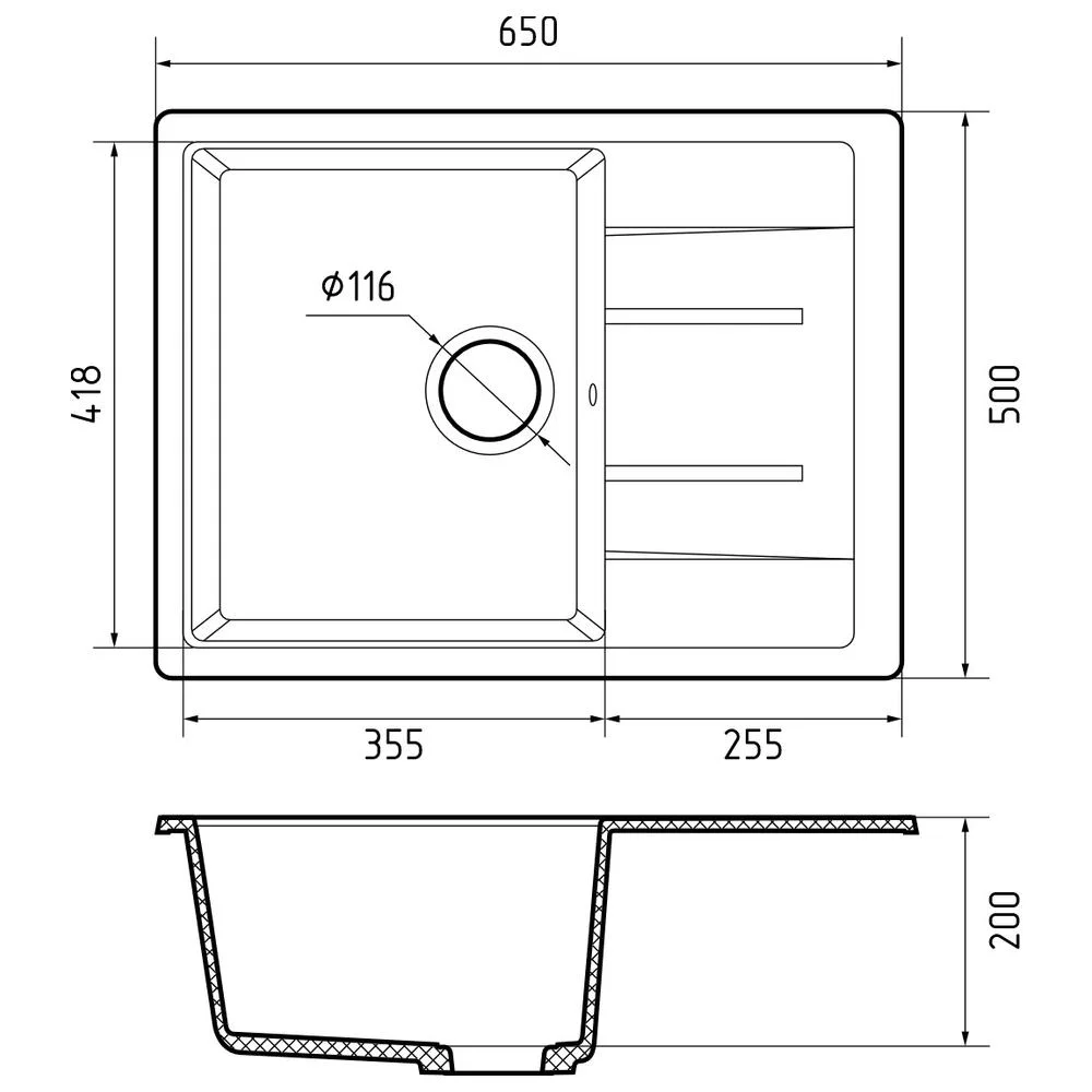 Кухонная мойка GranFest QUADRO Q-650L терракот — Изображение 3