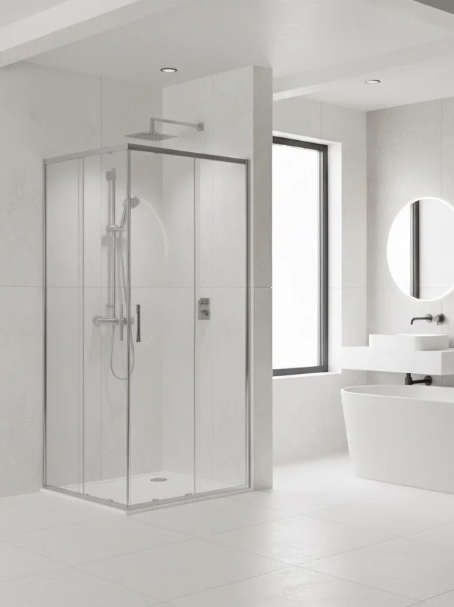Душевой уголок Cerama Lux CL902-8012 профиль хром, стекло прозрачное 800x1200 мм — Изображение 2