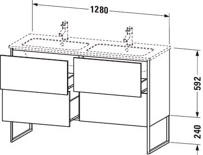 Тумба под раковину Duravit XSquare XS444902222 напольная 128 см белая глянцевый Тумба под раковину Duravit XSquare XS444902222 напольная 128 см белая глянцевый