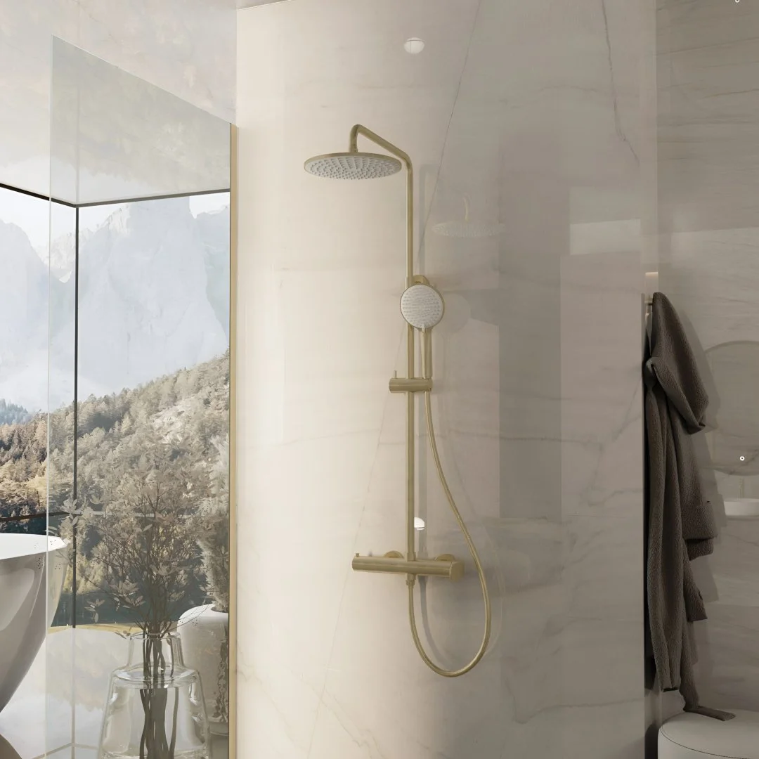 Душевая система Vincea Rondo VSFS-1R0BG без излива, брашированное золото Душевая система Vincea Rondo VSFS-1R0BG без излива, брашированное золото