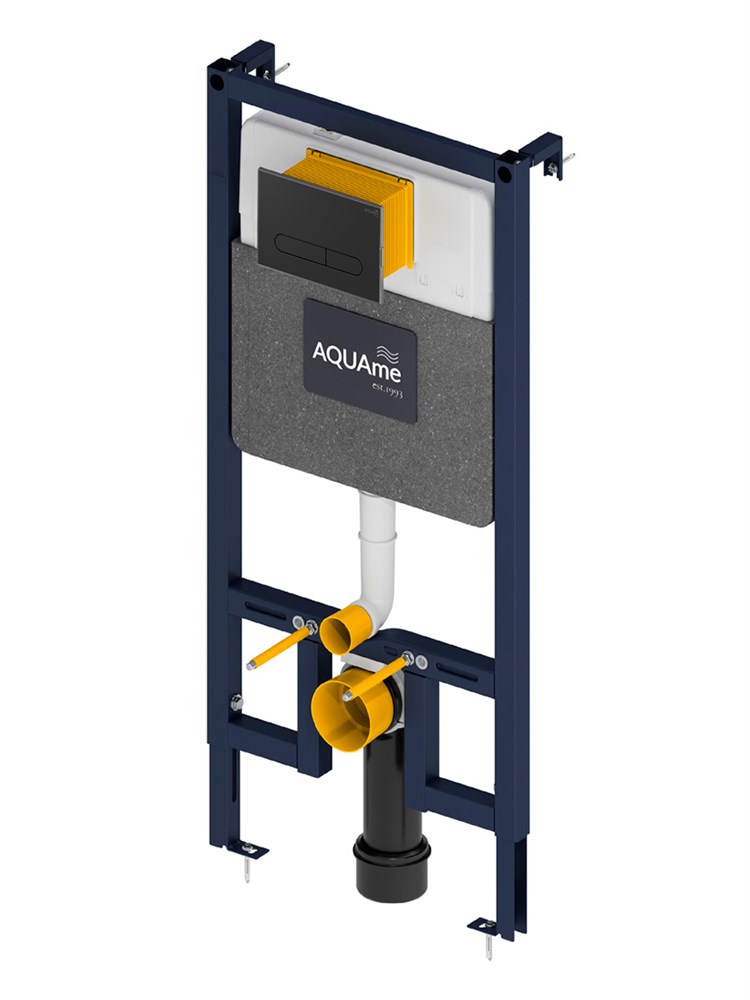 Инсталляция для унитаза AQUAme AQM4001MB в комплекте с панелью смыва, черный матовый Инсталляция для унитаза AQUAme AQM4001MB в комплекте с панелью смыва, черный матовый