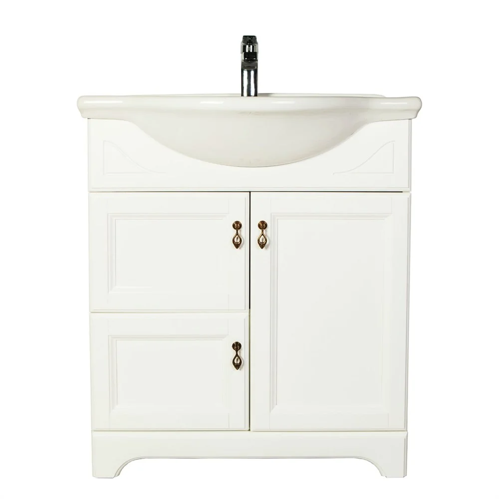 Тумба с раковиной Orange Классик F7-75TU3+Ra напольная, молочный белый Тумба с раковиной Orange Классик F7-75TU3+Ra напольная, молочный белый