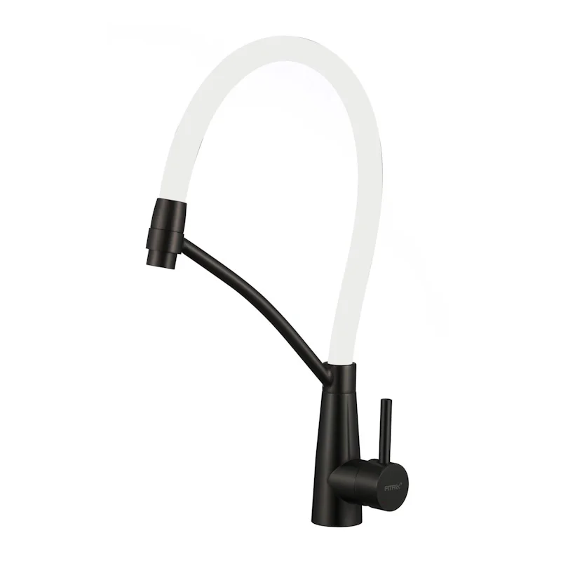 Смеситель для кухни Fmark FS8255H-02 с гибким изливом, черный/белый — Изображение 1