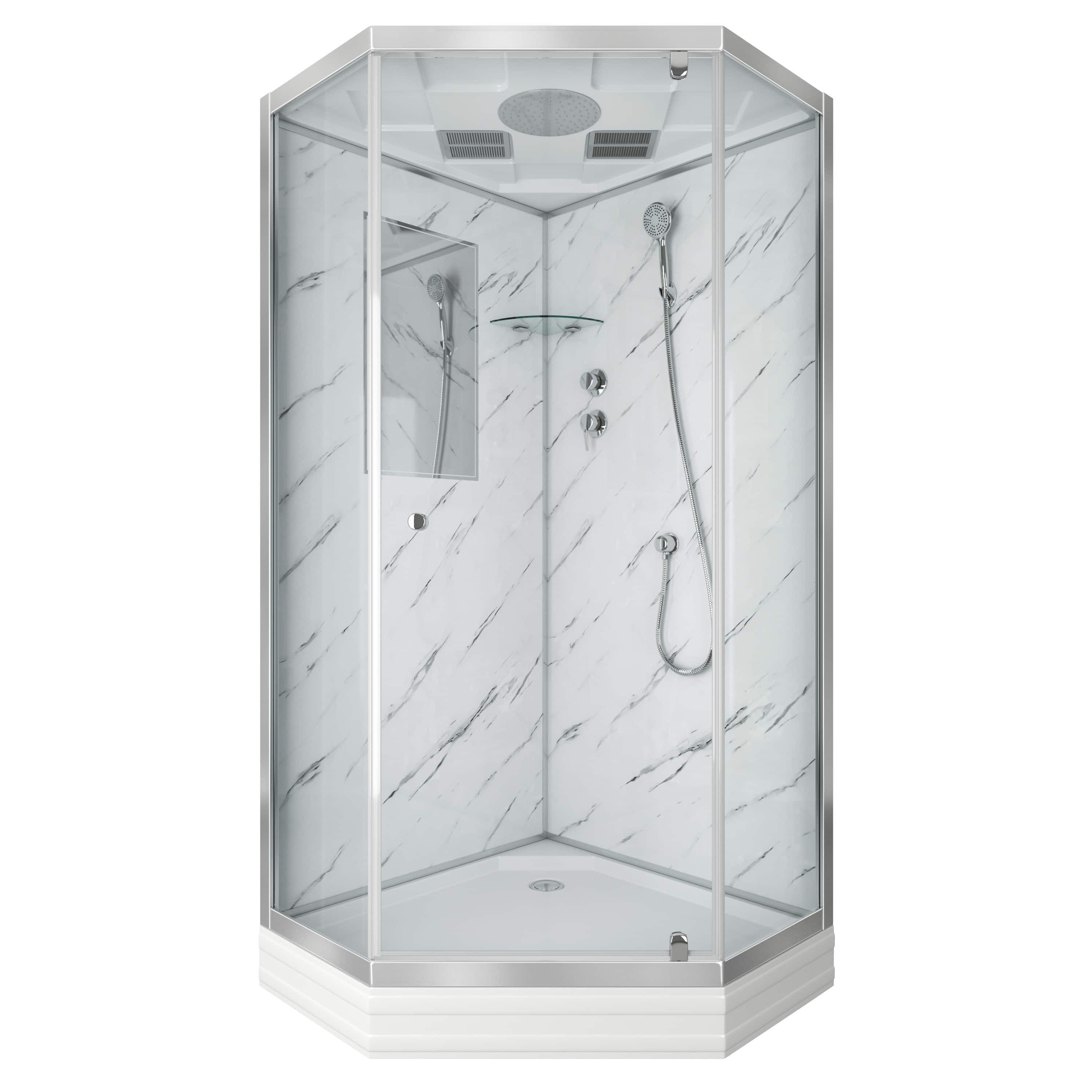 Душевая кабина Niagara Luxe NG-7702DM (1000x1010х2120) низкий поддон (15см) стенки мрамор Душевая кабина Niagara Luxe NG-7702DM (1000x1010х2120) низкий поддон (15см) стенки мрамор