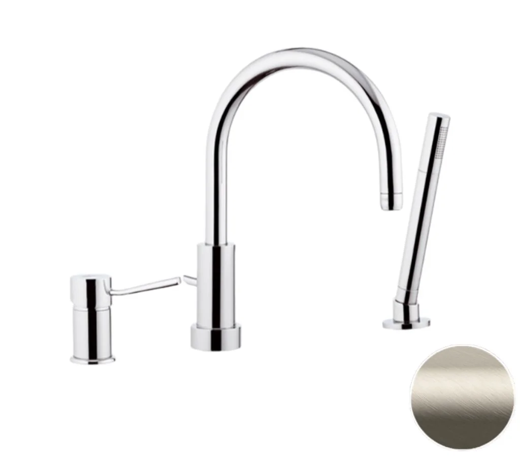 Смеситель на борт ванны Remer Minimal N072XV, сталь Смеситель на борт ванны Remer Minimal N072XV, сталь