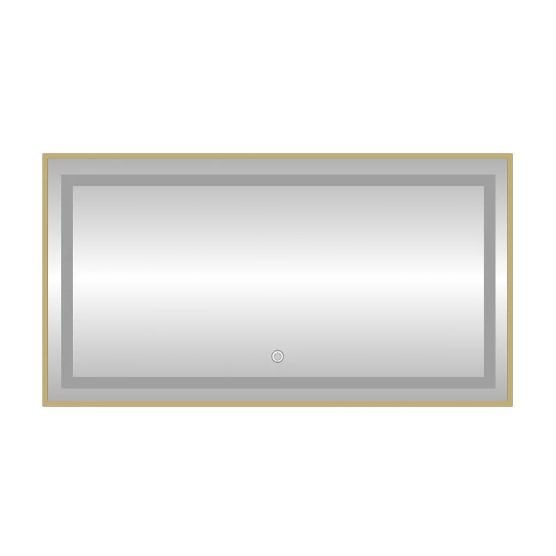 Зеркало Fixsen FX-2100G прямоугольное 100х80 см с подсветкой LED, золотой сатин — Изображение 1