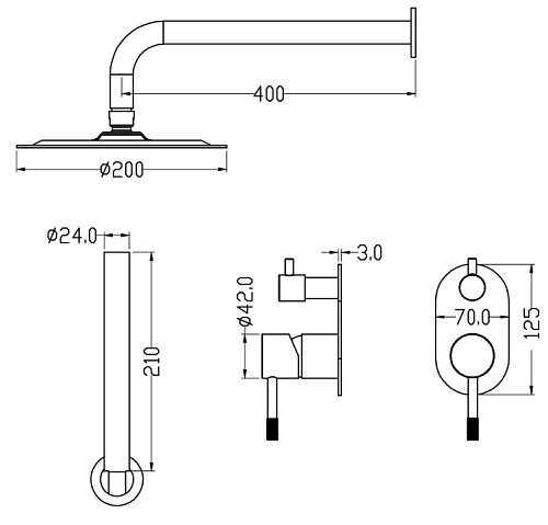 Душевая система Boheme Uno 464-WG White Gold Душевая система Boheme Uno 464-WG White Gold