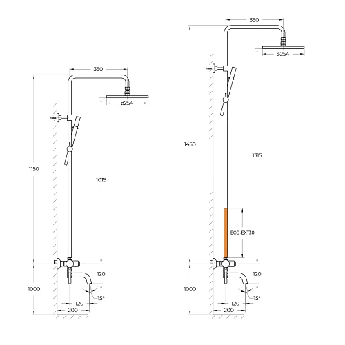 Душевая система CEZARES ECO-CVD-01 термостатическая диаметр 25,5 см, хром Душевая система CEZARES ECO-CVD-01 термостатическая диаметр 25,5 см, хром
