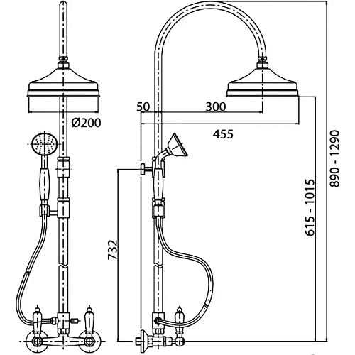 Душевая система Cezares First (FIRST-CD-02-M) бронза Душевая система Cezares First (FIRST-CD-02-M) бронза