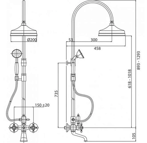 Душевая система CEZARES FIRST-CVD-30-01-M Душевая система CEZARES FIRST-CVD-30-01-M