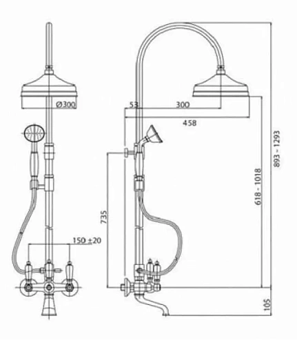 Душевая система CEZARES FIRST-CVD-30-03/24-Bi Душевая система CEZARES FIRST-CVD-30-03/24-Bi