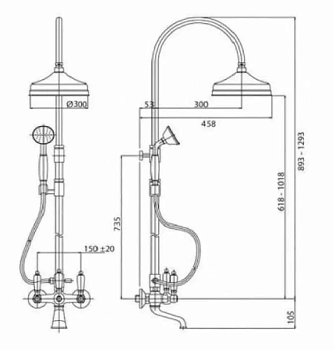 Душевая система CEZARES FIRST-CVD-30-03/24-M Душевая система CEZARES FIRST-CVD-30-03/24-M