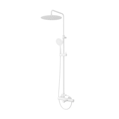 Душевая система CEZARES LEAF-CVDA-30-L-BIO телескопическая с верхним и ручным душем, диаметр 230 мм АбС пластик, белый матовый Душевая система CEZARES LEAF-CVDA-30-L-BIO телескопическая с верхним и ручным душем, диаметр 230 мм АбС пластик, белый матовый