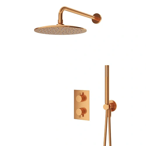 Душевая система CEZARES LEAF-DSIP-T-25-SS встраиваемая, термостатическая, верхний душ 25 см, Sunset Душевая система CEZARES LEAF-DSIP-T-25-SS встраиваемая, термостатическая, верхний душ 25 см, Sunset