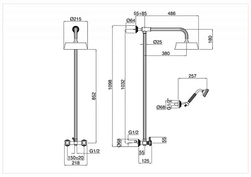 Душевая система CEZARES OLIMP-CD-03/24-O Душевая система CEZARES OLIMP-CD-03/24-O