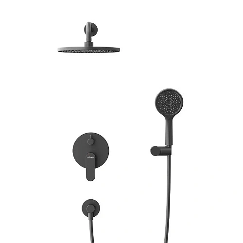 Душевая система CEZARES STYLUS-DSET-NOP встраиваемая, со шлангом, с держателем, черный матовый Душевая система CEZARES STYLUS-DSET-NOP встраиваемая, со шлангом, с держателем, черный матовый
