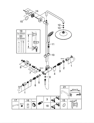 Душевая система GROHE Euphoria 260 с термостатическим смесителем, хром (27615001) Душевая система GROHE Euphoria 260 с термостатическим смесителем, хром (27615001)