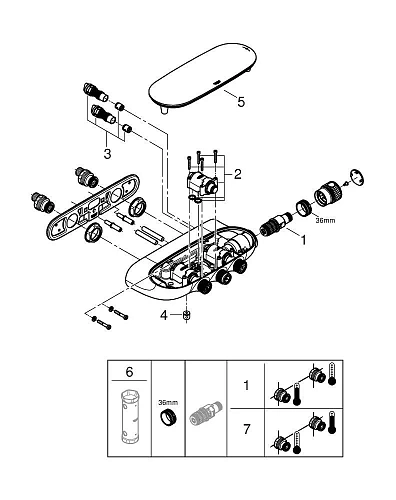 Душевая система GROHE Rainshower SmartControl 360 DUO с термостатическим смесителем, 3 режима верхне 26443000 Душевая система GROHE Rainshower SmartControl 360 DUO с термостатическим смесителем, 3 режима верхне 26443000