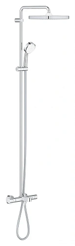 Душевая система GROHE Tempesta Cosmopolitan 250 CUBE с термостатом для ванны, излив 169 мм, хром (26 26691000 Душевая система GROHE Tempesta Cosmopolitan 250 CUBE с термостатом для ванны, излив 169 мм, хром (26 26691000