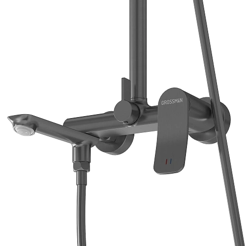 Душевая система GROSSMAN Advans 500.K35.09.420 графит сатиновый Душевая система GROSSMAN Advans 500.K35.09.420 графит сатиновый