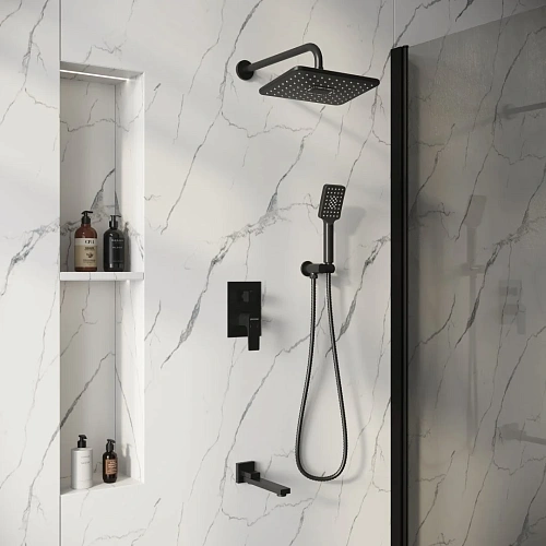 Душевая система GROSSMAN Classic 501.K35.04.210 скрытого монтажа черный матовый Душевая система GROSSMAN Classic 501.K35.04.210 скрытого монтажа черный матовый