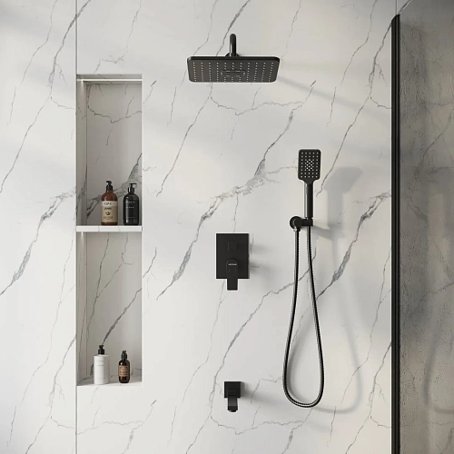 Душевая система GROSSMAN Classic 501.K35.04.210 скрытого монтажа черный матовый Душевая система GROSSMAN Classic 501.K35.04.210 скрытого монтажа черный матовый