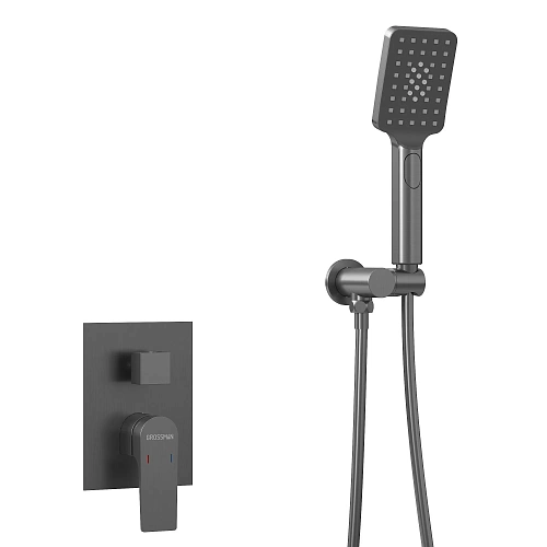 Душевая система GROSSMAN Classic 501.K35.04.420 скрытого монтажа графит сатиновый Душевая система GROSSMAN Classic 501.K35.04.420 скрытого монтажа графит сатиновый
