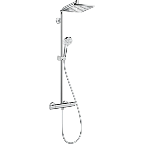 Душевая система Hansgrohe Crometta E с термостатом Showerpipe 240 1jet EcoSmart 27281000, хром Душевая система Hansgrohe Crometta E с термостатом Showerpipe 240 1jet EcoSmart 27281000, хром