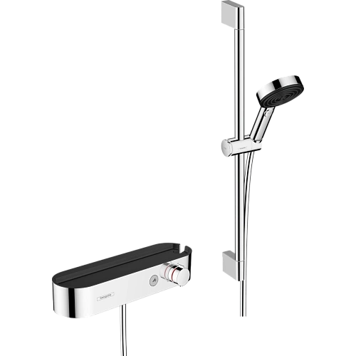 Душевая система Hansgrohe Pulsify S Showerpipe 105 3jet с термостатом для ванны, штанга 65 см 24260000. Душевая система Hansgrohe Pulsify S Showerpipe 105 3jet с термостатом для ванны, штанга 65 см 24260000.