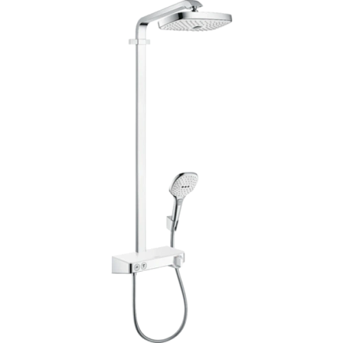 Душевая система hansgrohe Raindance Select E 300 2jet Showerpipe с термостатом, белый/хром 27126400 Душевая система hansgrohe Raindance Select E 300 2jet Showerpipe с термостатом, белый/хром 27126400