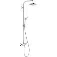 Душевая система Hansgrohe Showerpipe 180 2jet EcoSmart 27257400, белый хром с термостатом Душевая система Hansgrohe Showerpipe 180 2jet EcoSmart 27257400, белый хром с термостатом