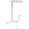 Душевая система Hansgrohe Showerpipe 460 2jet EcoSmart 27028400, белый хром с термостатом