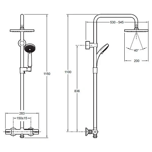 Душевая система Jacob Delafon July E5523-CP Душевая система Jacob Delafon July E5523-CP