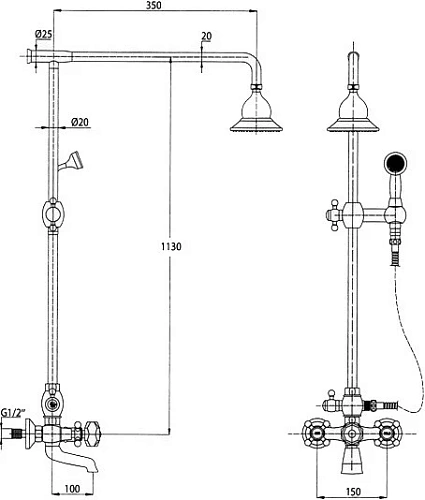 Душевая система Kaiser 90190-1 Душевая система Kaiser 90190-1