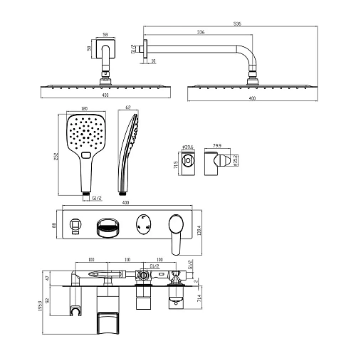 Душевая система Lemark Atlantiss LM3225C встраиваемая, хром Душевая система Lemark Atlantiss LM3225C встраиваемая, хром