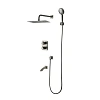 Душевая система Lemark Bronx LM3742GM термостатическая, встраиваемая, графит