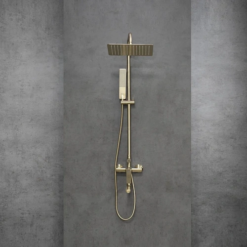 Душевая система Lemark Ursus LM7262BG с регулируемой высотой штанги, брашированное золото Душевая система Lemark Ursus LM7262BG с регулируемой высотой штанги, брашированное золото