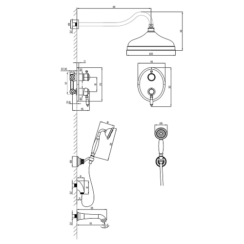 Душевая система Lemark Villa LM4822B встраиваемая, бронза Душевая система Lemark Villa LM4822B встраиваемая, бронза