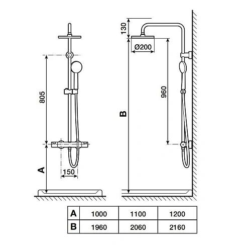 Душевая система Roca Victoria-T 5A9F18C00 Душевая система Roca Victoria-T 5A9F18C00