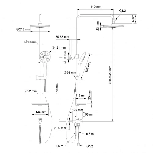 Душевая система Swedbe Calypso 5007 Душевая система Swedbe Calypso 5007