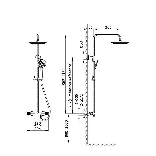 Душевая система Vincea Desire VSFS-1D0TBG термостатическая, брашированное золото Душевая система Vincea Desire VSFS-1D0TBG термостатическая, брашированное золото